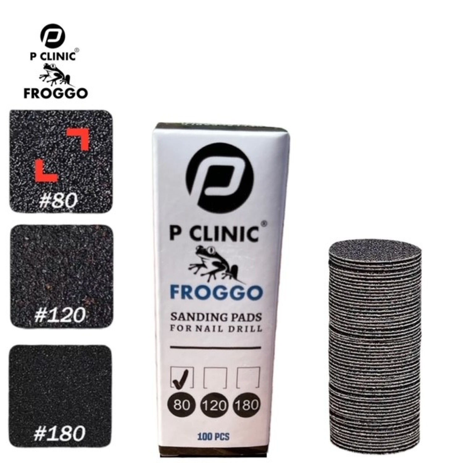 DISQUES FROGGO POUR ELIMINATION DES CALLOSITES GRAIN FORT 80 P/100